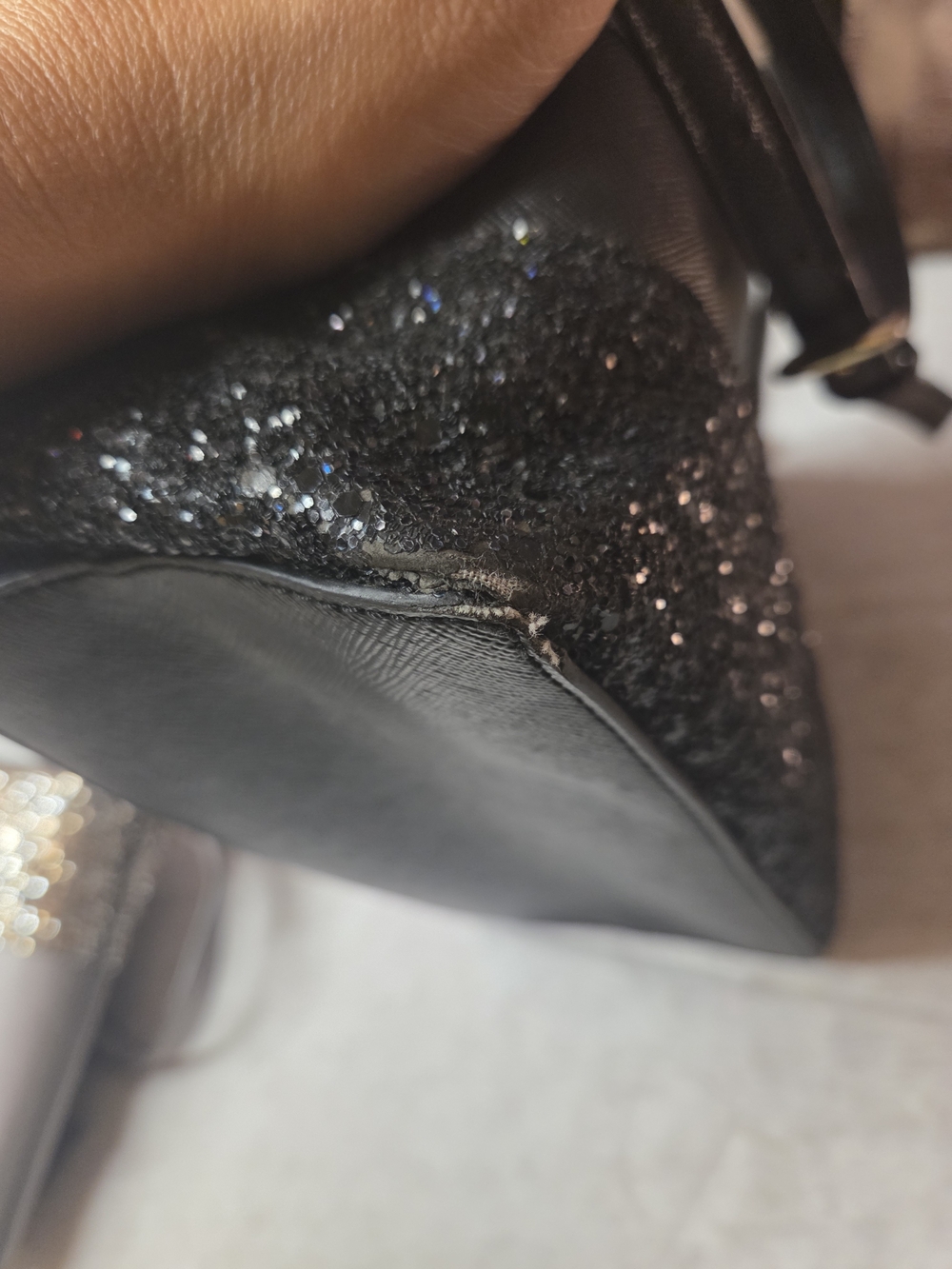 Kate Spade Black Tote & Taupe Crossbody with Glitter Trim-Lot Of 2 - Picture 10 of 13